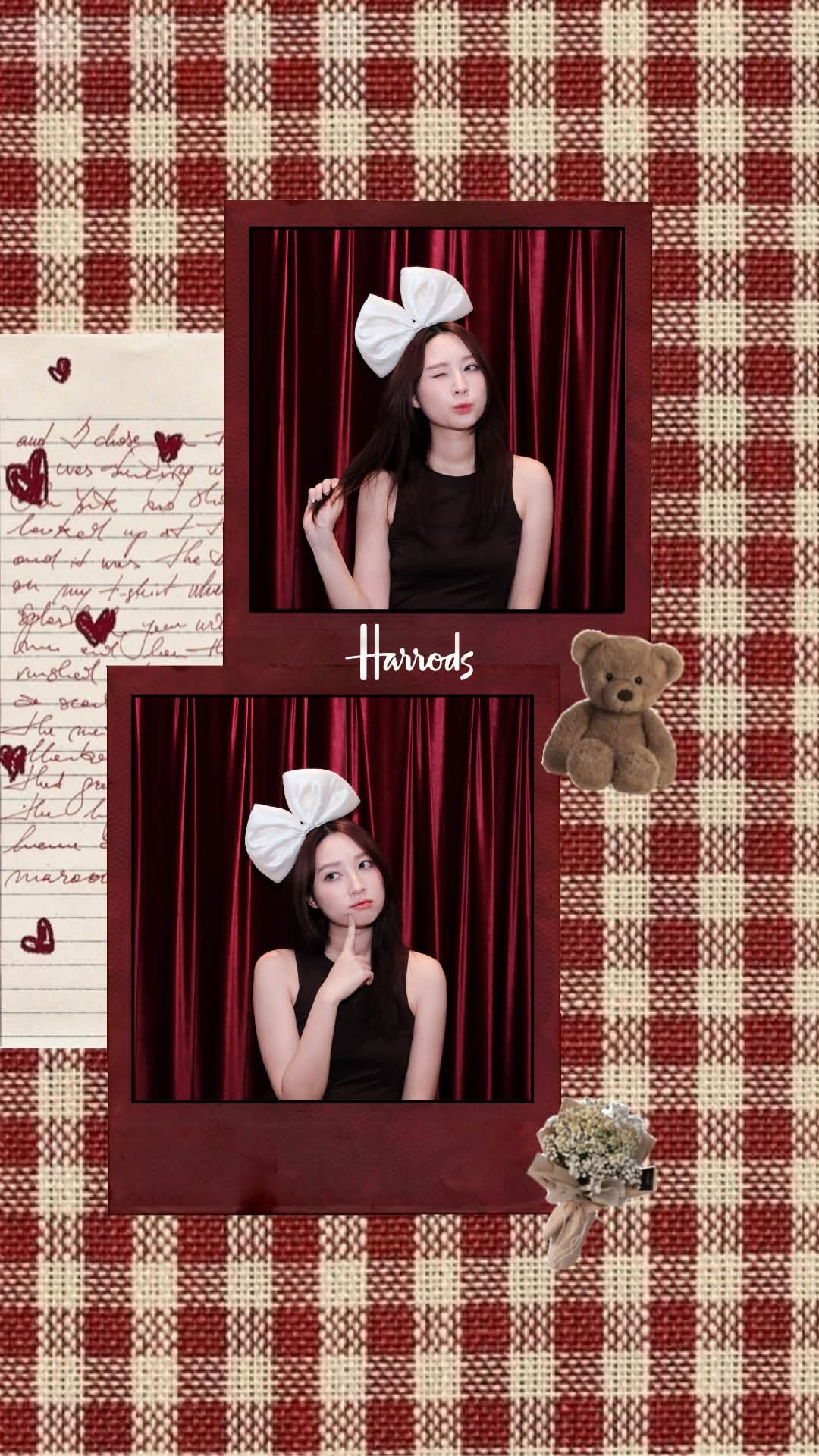 Khung gingham vintage — hai slot 1:1